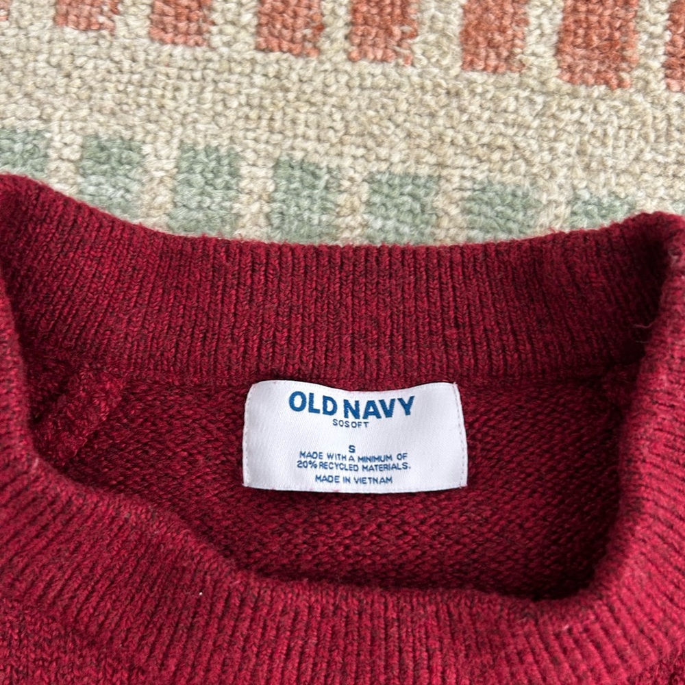 Old Navy maroon Women's Turtleneck Sweater dress size small - Picture 3 of 4
